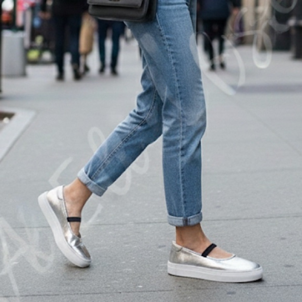 Seychelles Moon Child Silver Metallic Platform Loafer Sneakers Size 10 NWB